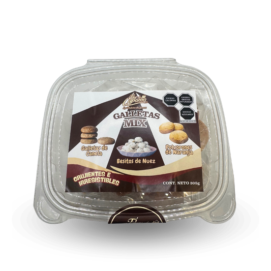 Galletas Mix (Besito Nuez, Canelitas & Polvorón Naranja) 305 GR