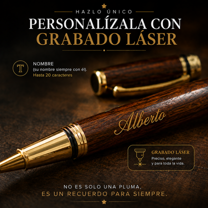 Yuso Ironwood Pen Modelo Caay – Rollerball, Color Negro